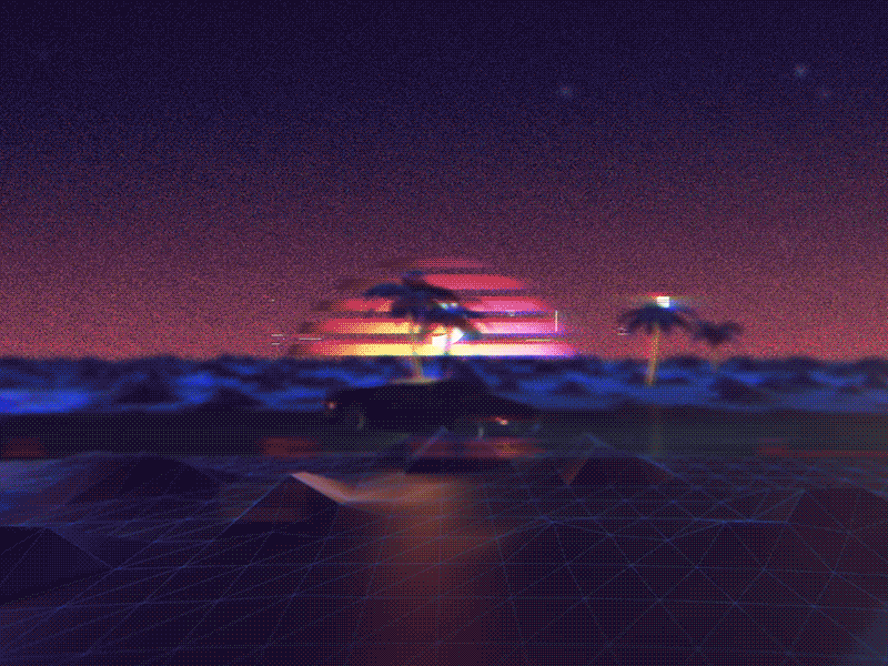 Move | Outrun 80s ae aftereffects c4d car element 3d miami move outrun palm