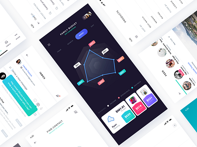 Budget Visualization app atro chart creativemarket data analytics figma gumroad interaction ios mobile mobile ui kit project sketch ui ui kit ui8 ux xd