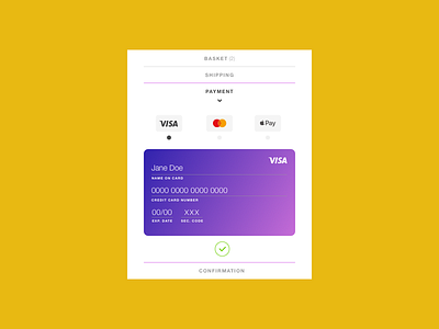 Daily UI | 002 Credit Card Checkout credit card payment dailyui dailyui 002 design ui