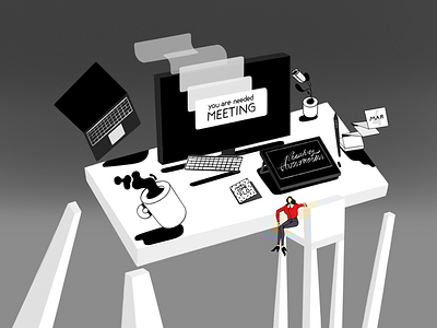 New job: Illustrator coffee desk happy illustrator mac new job office peakon wacom work