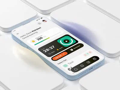 Task Management App Screen UI Design app dashboard app design app ui dashboard hero section landing page mobile app design task management app time management app ui ui design ux uxui uxui design web design website design