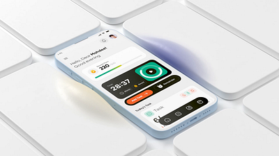 Task Management App Screen UI Design app dashboard app design app ui dashboard hero section landing page mobile app design task management app time management app ui ui design ux uxui uxui design web design website design