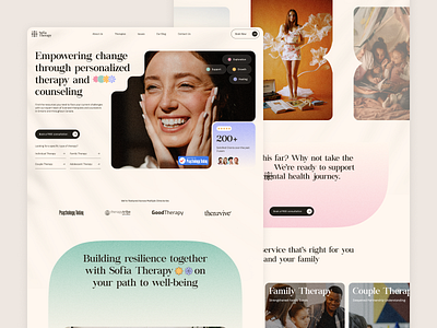 Mental Health Website Design branding consulting design health home page landing page mental mental care mental health mental health website mindfulness mobile psychology startup therapy startup therapy website ui ux web design website design wellness
