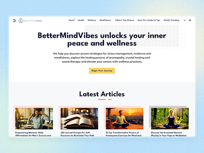 Better Mind Vibes blog development health wellness health and wellness blog interface designs mindfulness mindfulness platform next.js blog development seo optimized blogging platform spirituality content website web applications