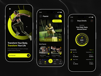 Fitness, Health | Mobile App | UI UX app coach design exercise fitness fitness website gym healthy ios app minimalist mobile modern ofspace personal trainer sport startup training weightloss workout yoga