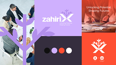 ZahiriX brand design branding company logo creative logo designing graphic graphic design logo parent comapany logo plant logo purple logo purple orange logo tree logo