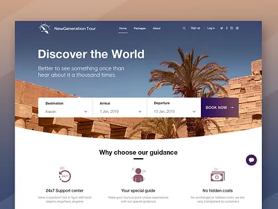 Tour Guide Landing Page - in Egypt design discover landing design landing page product design tour guide ui ux web website design websites world