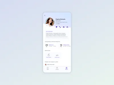 User Profile - Daily UI 006 daily 100 daily ui dailyui design medical medical app mobile mobile app design profile ui ui ux design uidesign user user profile