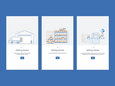 Day 9 | Throwback to an old project - Getting started balloon balloons boxes colors delivery design flat getting started illustration instructions introduction lorry parcels process shelves stacks truck vector warehouse