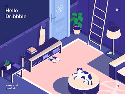 Hello Dribbble! ui 插图 设计