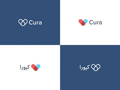 cura.healthcare arabic branding design flat health health app icon illustration logo typography ui ux vector