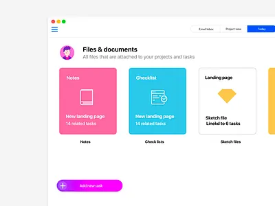 Project & Files management app ui