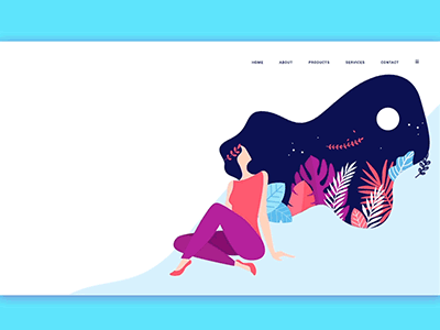 Hair Website after effect animation animator gif hair hair salon hair website ui animation ui design ux ui design vector vector animation vector art