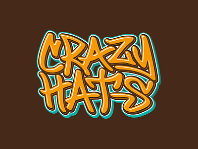 Crazy Hats Print design illustration lettering logo print t shirt typography vector