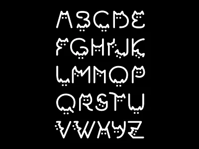 Cat font by Peter Vasvari alphabet animal brand cat font hidden identity illustration letter line logo typography