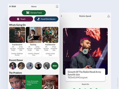 Design app app concept app design design donation food app food donation ngo rha typography ui ux