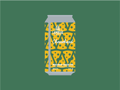 Cheesehead Wisconsin Cheese IPA american football beer label can cheese craft beer green bay packers illustration nfl packaging super bowl