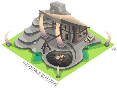 Resource Building adobe adobe photoshop building building design building illustration game app game art game artist game asset isometric isometric illustration resource resource building