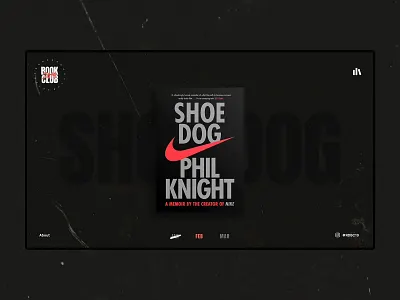 Book Club Feb adobe xd book creative sessions design digital just make logo madewithadobexd navigation nike sam clarke design shoe dog ui web web design xd xddailychallenge