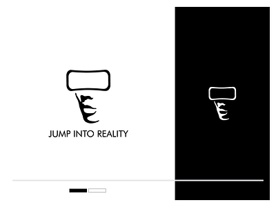 Jump Into Reality abstract ar brand brand identity branding clever double meaning glasses identity interactive interactive media jump logo negative space simple virtual reality vr