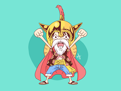 Monkey D Luffy anime art avatar cartoon character design dribbble flat design flatdesign illustration illustrator india luffy onepiece procreate app vector