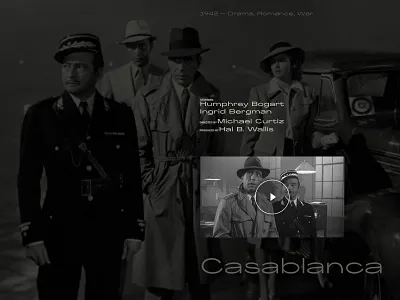 Casablanca Movie Preview article casablanca film movie movie app movie art preview typography typography design video website