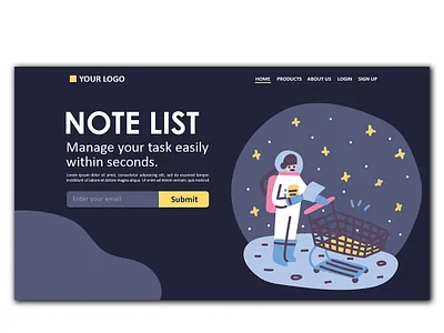 Note List UI Website design flat illustration ui web