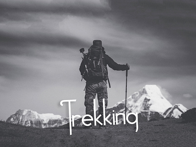 Trekking adventure art design explore hills mountain trekking trekking typography type typography ui