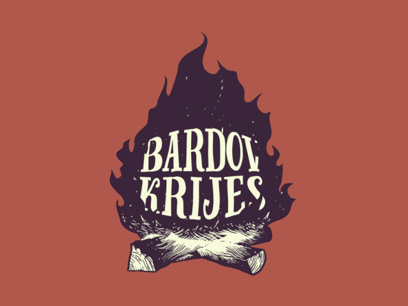 Bardov Krijes - Logo animation (Bard's Bonfire) adobe animate after affects animated gif animation animation 2d bard bonfire branding convention design detailed drawing dungeons and dragons fantasy frame by frame illustration logo rpg