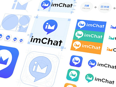 imChat app logo app logo blockchain design logo