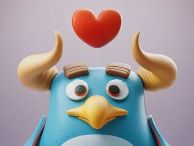 ba•doom | modular monsters bird bull character heart monster