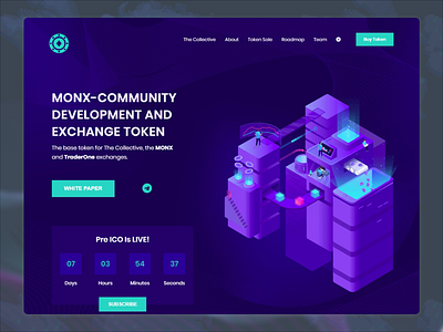 Design presale page for ICO product countdown timer flat ico illustration landing page sale page ui web web design website