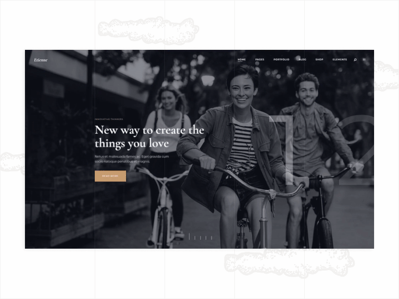 Etienne - Animated Slider agency animation design flat modern type typography ui ux web website wordpress design