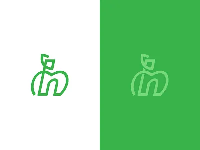 H Apple apple green h line logo