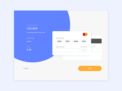 Daily UI :: 002 card checkout daily ui daily ui 002 design flight paycheck ui