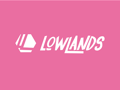 Lowlands Logo brand brand identity branding design festival friends identity illustrator logo logo design logomark music music festival party pink