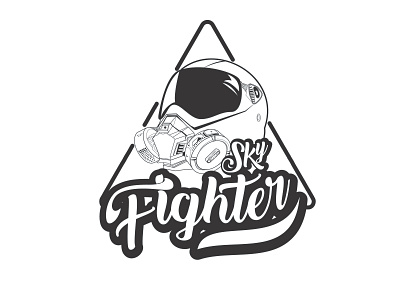 Sky Fighter Logo air branding charachter design character design fighter fighter jet graphic design helmet icon illustration jet plane logo mask plane simple simple design sky vector