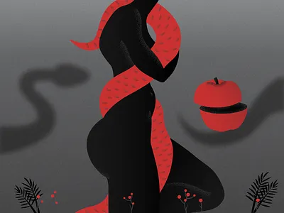 Eve art digitalpainting eve graphicdesign illustration snake vector women
