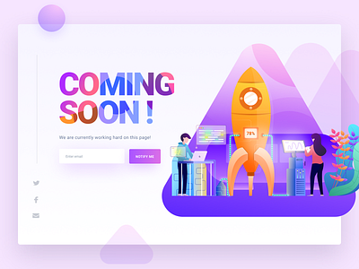 Oopss! We'll be Ready Soon - Coming Soon Page building coming soon page company construction construction website control panel control room design header hero illustration landing page page rocket space typography vector web working