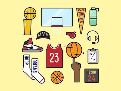 Basketball Poster basketball design flat illustration jordan kicks minimal nba nike sneakers vector
