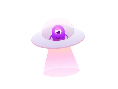 Alien illustration abduction character creature icon illustration realistic skeuomorphic