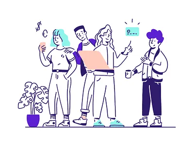 Spendesk Illustration abstract design editorial illustration flashy halftone illustration man minimalist outline payment portrait procreate sparkles startup streetwear texture workers