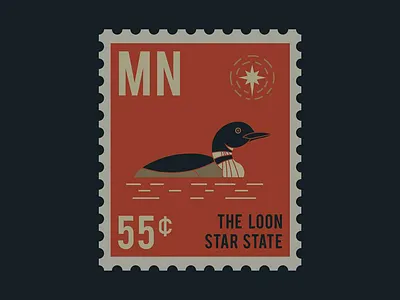 The Loon Star State loons minnesota north stamp star