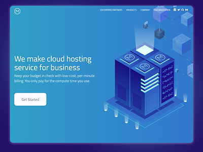 Landing page for a hosting company design flat illustration landing page landing page design landing page illustration uidesign web web design