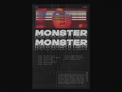 Monster - Nº 001 composition design illustration poster type vintage