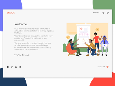 Exuus Redesign design illustration landing page online web