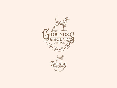 Grounds & Hounds animal branding coffee coffee bean design dog illustration logo vintage