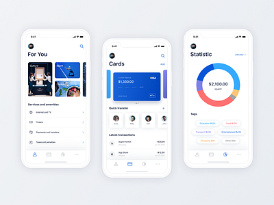 Banking App app bank app clear design color concept design ui ux