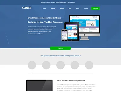Conter Landing Page branding company design logo mobile typography ui ux