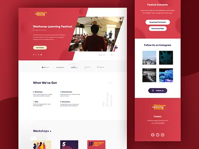 Festival Dedicated to Learning branding event festival festival call learning red responsive layout website